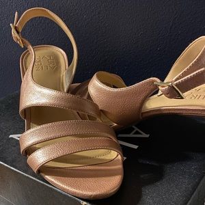 Rose Gold low strappy heels lpn rr 51244 1360